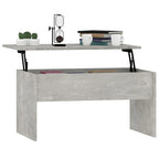 Table basse relevable multicolore avec rangement dissimulé, bois d'ingénierie, assemblage par 1 personne