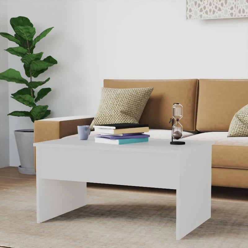Table basse relevable multicolore avec rangement dissimulé, bois d'ingénierie, assemblage par 1 personne