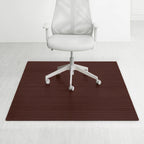 Tapis de Chaise de Bureau Rectangulaire en Bambou Cerisier / Noyer / Espresso avec Dos Antidérapant