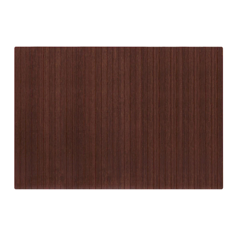 Tapis de Chaise de Bureau Rectangulaire en Bambou Cerisier / Noyer / Espresso avec Dos Antidérapant