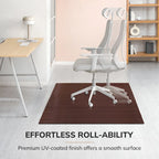 Tapis de Chaise de Bureau Rectangulaire en Bambou Cerisier / Noyer / Espresso avec Dos Antidérapant