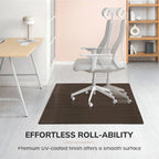 Tapis de Chaise de Bureau Rectangulaire en Bambou Cerisier / Noyer / Espresso avec Dos Antidérapant