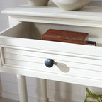 Console de ferme avec 2 tiroirs et pieds tournés, assemblage par 1 personne