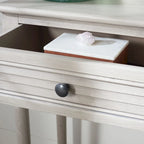 Console de ferme avec 2 tiroirs et pieds tournés, assemblage par 1 personne