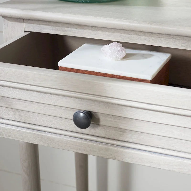 Console de ferme avec 2 tiroirs et pieds tournés, assemblage par 1 personne