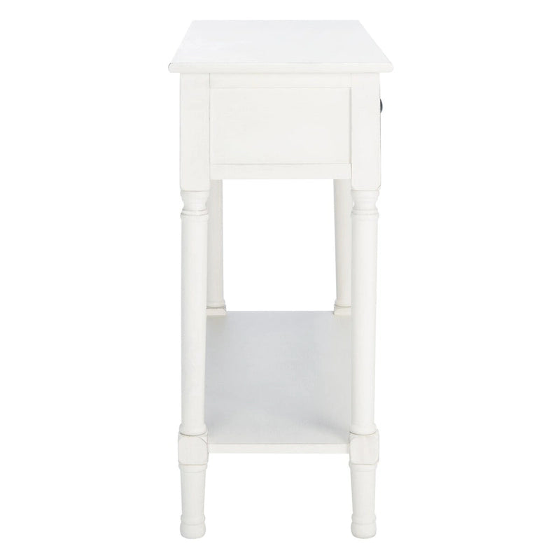 Console de ferme avec 2 tiroirs et pieds tournés, assemblage par 1 personne