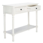 Console de ferme avec 2 tiroirs et pieds tournés, assemblage par 1 personne