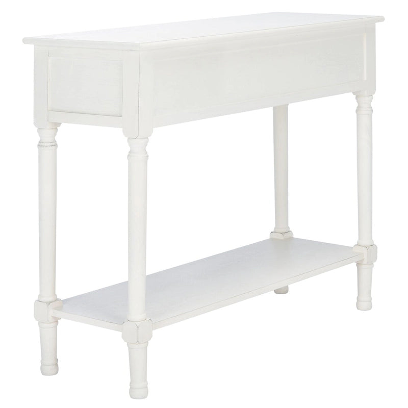 Console de ferme avec 2 tiroirs et pieds tournés, assemblage par 1 personne