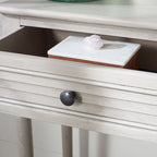 Console de ferme avec 2 tiroirs et pieds tournés, assemblage par 1 personne