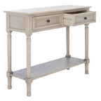 Console de ferme avec 2 tiroirs et pieds tournés, assemblage par 1 personne