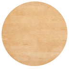 Table basse ronde en manguier massif, finition blanchie/naturelle, avec 3 pieds cylindriques, assemblage par 1 personne