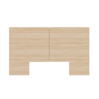 Tête de lit de rangement en bois composite Chêne blond naturel / Chêne brun avec 3 étagères de chaque côté, assemblage par 1 personne