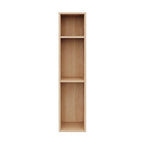 Tête de lit de rangement en bois composite Chêne blond naturel / Chêne brun avec 3 étagères de chaque côté, assemblage par 1 personne