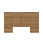 Tête de lit de rangement en bois composite Chêne blond naturel / Chêne brun avec 3 étagères de chaque côté, assemblage par 1 personne