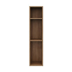 Tête de lit de rangement en bois composite Chêne blond naturel / Chêne brun avec 3 étagères de chaque côté, assemblage par 1 personne