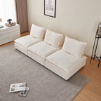 Fauteuil d'appoint sans accoudoirs en chenille orange/gris/vert/beige avec pouf, 1 place