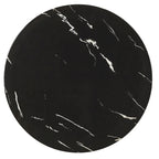 Table d'appoint à plateau en marbre noir avec base en acier inoxydable, montage par 1 personne
