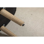 Banc de rangement en tissu bouclé noir avec pieds en bois, assemblage par 1 personne