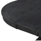 Table à manger ronde extensible en placage de chêne naturel / marron / expresso avec rallonge papillon et piètement en X, 6 places