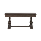 Bureau d'écriture Saddle Brown en hévéa avec 3 tiroirs, tablette coulissante pour clavier et gestion des câbles, assemblage par 1 personne