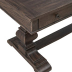 Bureau d'écriture Saddle Brown en hévéa avec 3 tiroirs, tablette coulissante pour clavier et gestion des câbles, assemblage par 1 personne