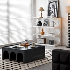 Étagère et table basse convertibles 4 niveaux noir/blanc, assemblage par 1 personne