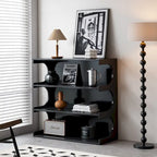 Étagère et table basse convertibles 4 niveaux noir/blanc, assemblage par 1 personne