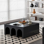 Étagère et table basse convertibles 4 niveaux noir/blanc, assemblage par 1 personne