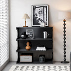 Étagère et table basse convertibles 4 niveaux noir/blanc, assemblage par 1 personne