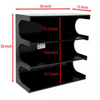 Étagère et table basse convertibles 4 niveaux noir/blanc, assemblage par 1 personne