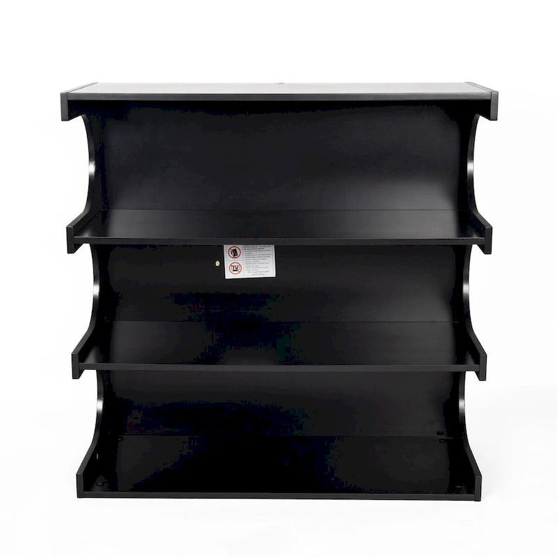 Étagère et table basse convertibles 4 niveaux noir/blanc, assemblage par 1 personne