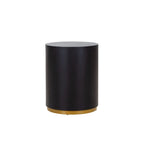 Table d'appoint ronde noire, plateau en MDF, entièrement assemblée