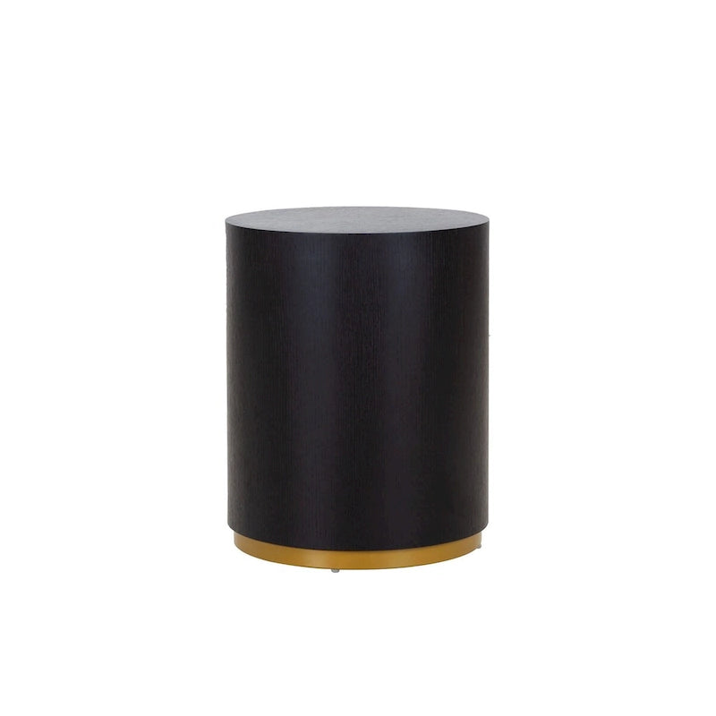 Table d'appoint ronde noire, plateau en MDF, entièrement assemblée