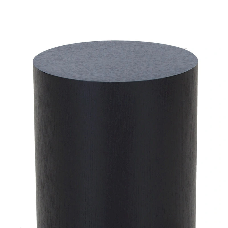 Table d'appoint ronde noire, plateau en MDF, entièrement assemblée